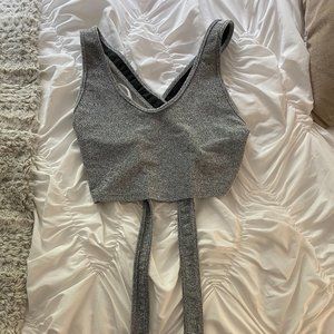 Silver Glitter Crop Top